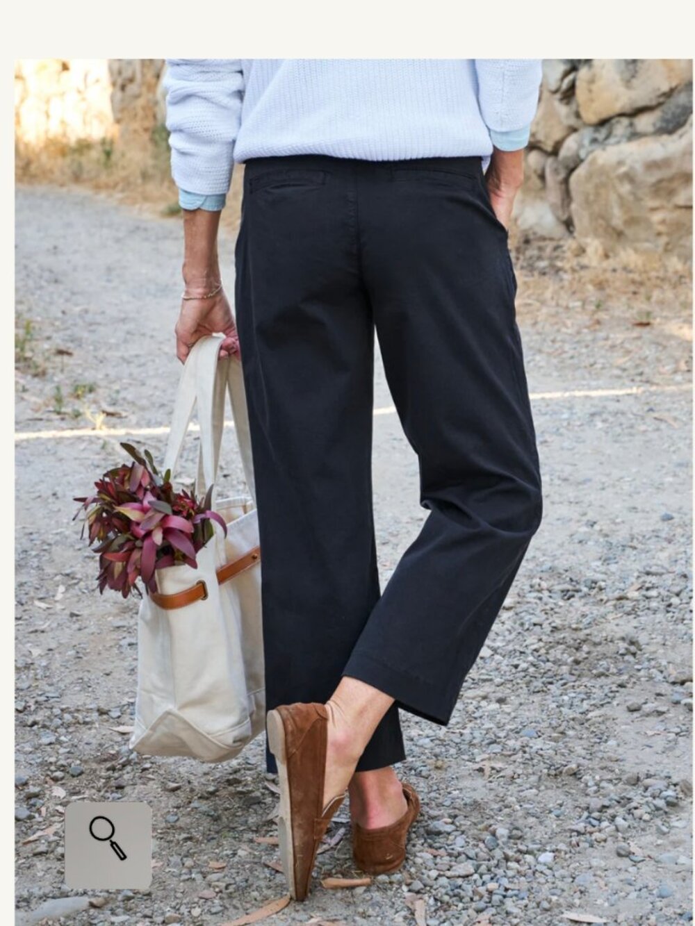 Frank & Eileen Westport Italian Wide-Leg Chino in Washed Black